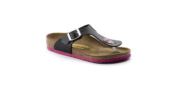 Gizeh Birkenstock Birko-flor Lakovane Narrow Detske Čierne Ruzove | SK 408XYU